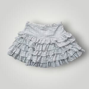 American Eagle Women’s XS Lace Ruffle Skort Light Blue Elastic Waist Mini